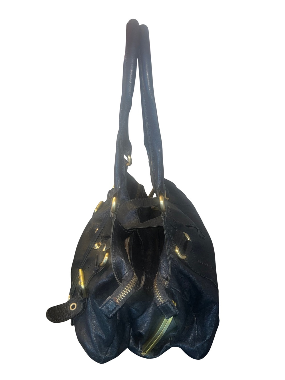 Badgley Mischka Vintage Black Leather Shoulder Bag - Picture 5 of 12